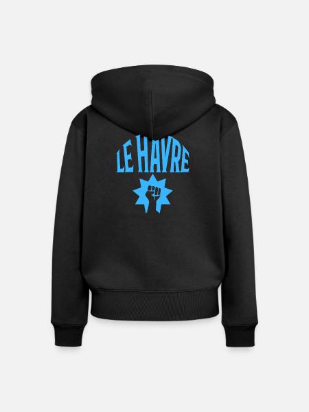 Le Havre - Frauen Premium Bio Zip Hoodie - Schwarz