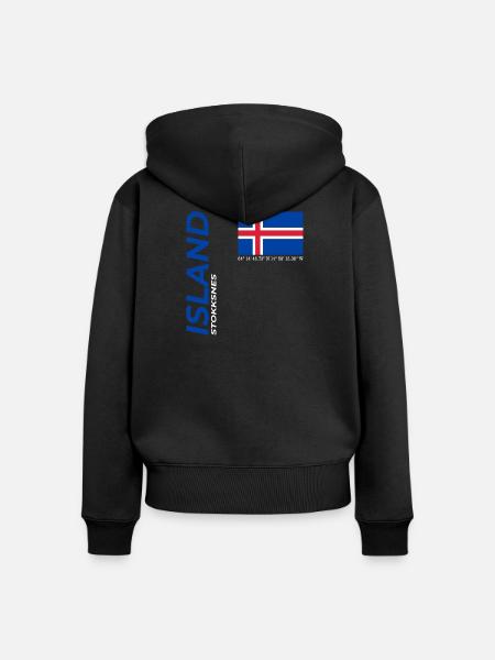 Stokksnes - Frauen Premium Bio Zip Hoodie - Schwarz