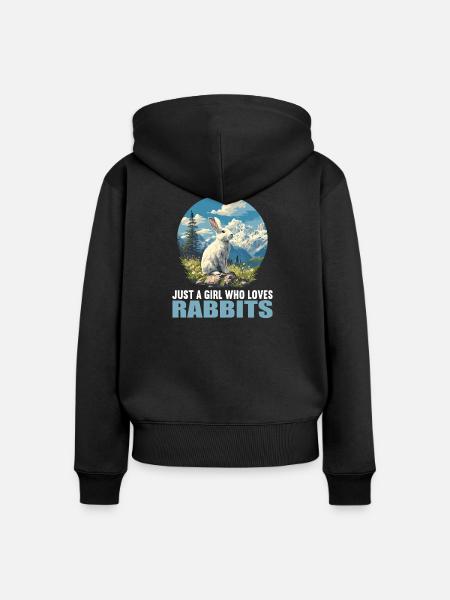 Hasen Hase - Frauen Premium Bio Zip Hoodie - Schwarz