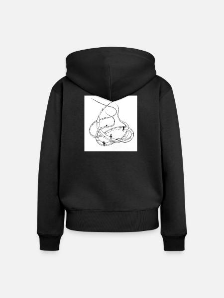 Vielschichtige Loopingpfade - Frauen Premium Bio Zip Hoodie - Schwarz