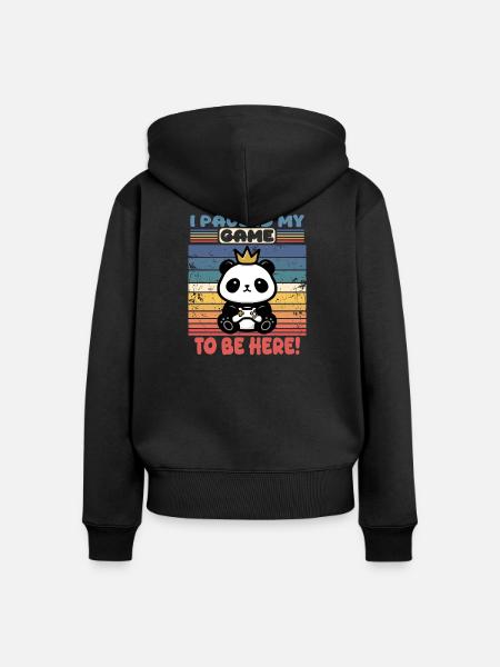 Zocken - Design für echte Gamer - Frauen Premium Bio Zip Hoodie - Schwarz