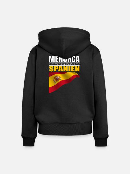 Menorca - Frauen Premium Bio Zip Hoodie - Schwarz