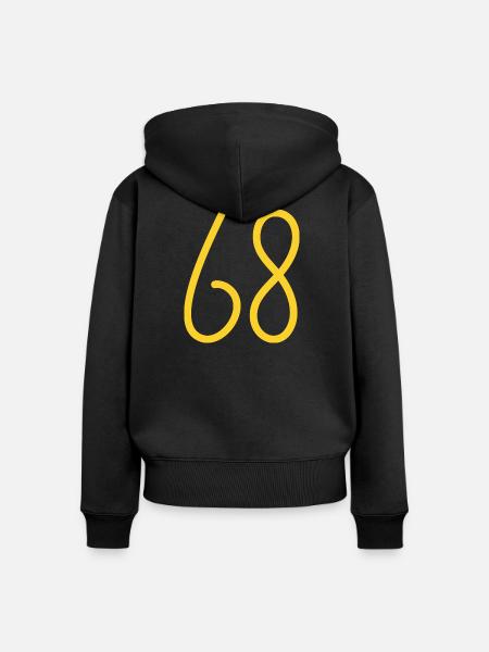 68 - Frauen Premium Bio Zip Hoodie - Schwarz