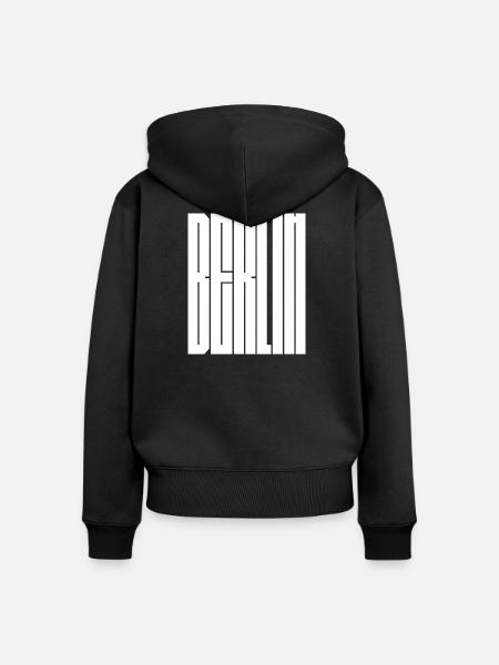 Berliner Stadttypografie - Frauen Premium Bio Zip Hoodie - Schwarz