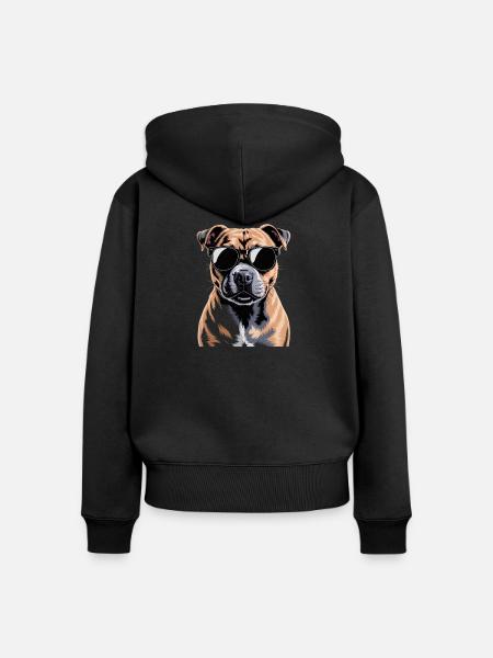 Staffordshire Bullterrier - Frauen Premium Bio Zip Hoodie - Schwarz