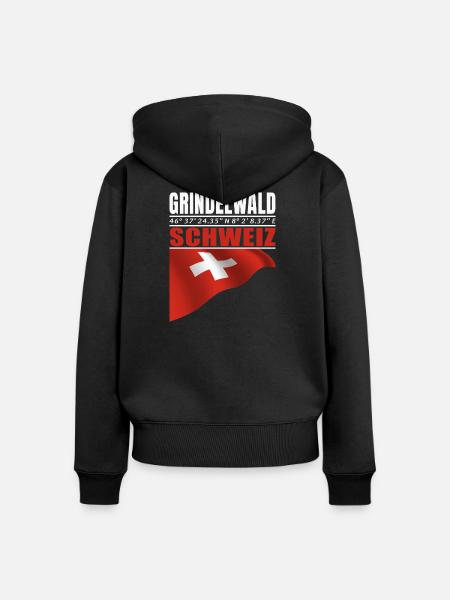 Grindelwald - Frauen Premium Bio Zip Hoodie - Schwarz