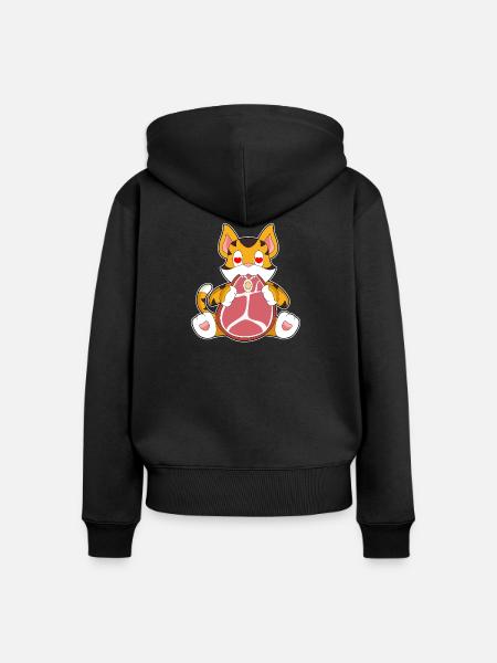 Tiger Fleisch - Frauen Premium Bio Zip Hoodie - Schwarz