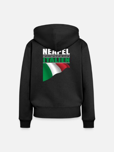Neapel - Frauen Premium Bio Zip Hoodie - Schwarz