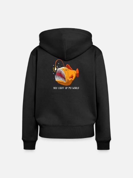 Anglerfisch - Frauen Premium Bio Zip Hoodie - Schwarz