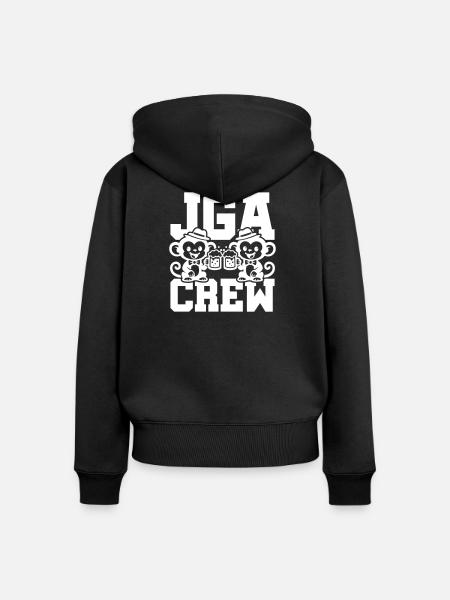 Jga Crew Junggesellenabschied Affe - Frauen Premium Bio Zip Hoodie - Schwarz