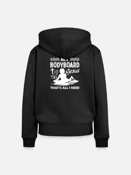 Surfen Surfboarder Bodyboarder - Frauen Premium Bio Zip Hoodie - Schwarz