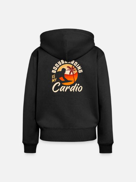 Surfen Surfboarder Bodyboarder - Frauen Premium Bio Zip Hoodie - Schwarz