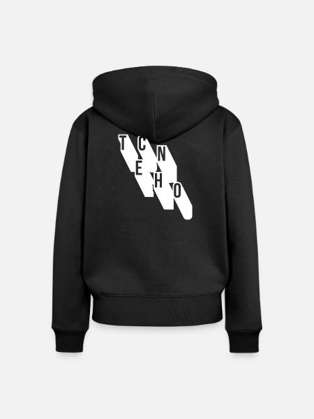 Techno-Musik geometrisches Logodesign - Frauen Premium Bio Zip Hoodie - Schwarz