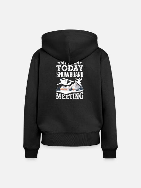 Snowboarden Snowboardtreffen Sessellift - Frauen Premium Bio Zip Hoodie - Schwarz