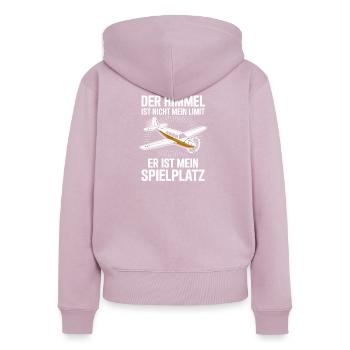  Der Himmel Ist Nicht Mein Limit Er Ist Mein - Frauen Premium Bio Zip Hoodie - Altrosa - Hinten - Julia (174cm)