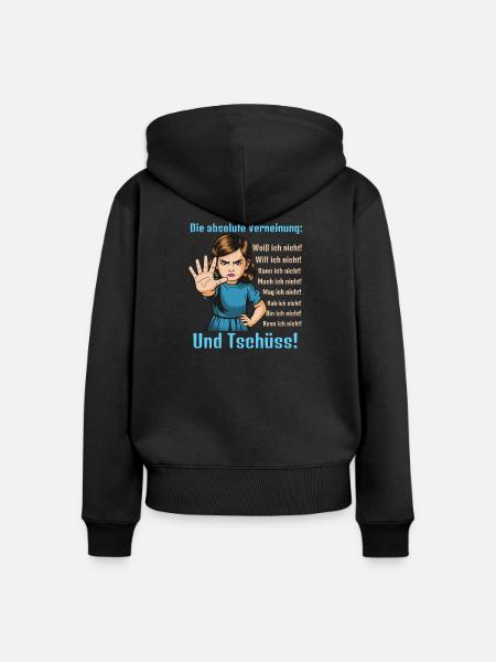 Nein Sagen – Grenzen Setzen - Frauen Premium Bio Zip Hoodie - Schwarz