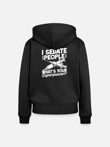 Anesthesiologist Your Superpower Anesthesia - Frauen Premium Bio Zip Hoodie - Schwarz