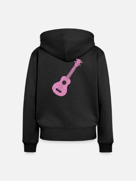 Hawaiian Ukulele Uke Diamonds - Frauen Premium Bio Zip Hoodie - Schwarz