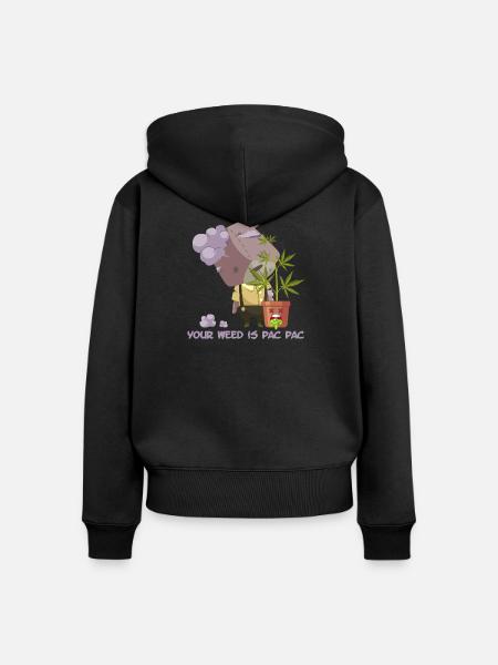 Your weed is pac pac - Frauen Premium Bio Zip Hoodie - Schwarz