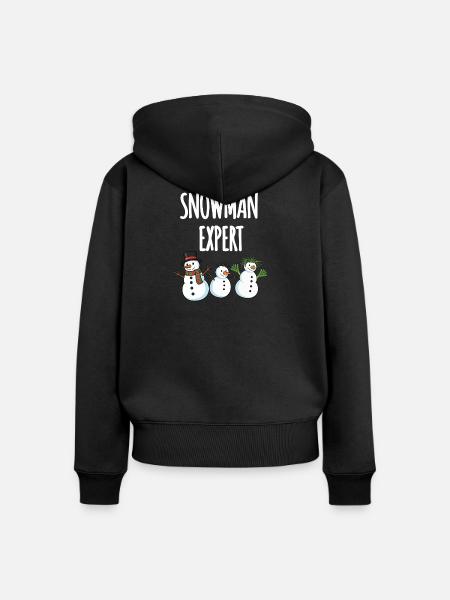 Snowman Expert - Frauen Premium Bio Zip Hoodie - Schwarz