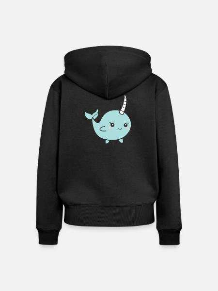 Narwal - Frauen Premium Bio Zip Hoodie - Schwarz
