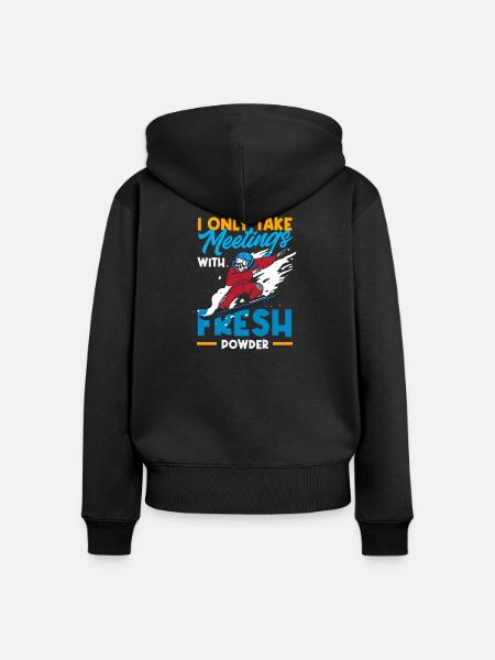 Snowboarden Snowboardtreffen Sessellift - Frauen Premium Bio Zip Hoodie - Schwarz