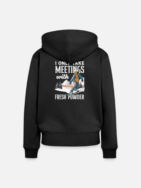 Snowboarden Snowboardtreffen Sessellift - Frauen Premium Bio Zip Hoodie - Schwarz