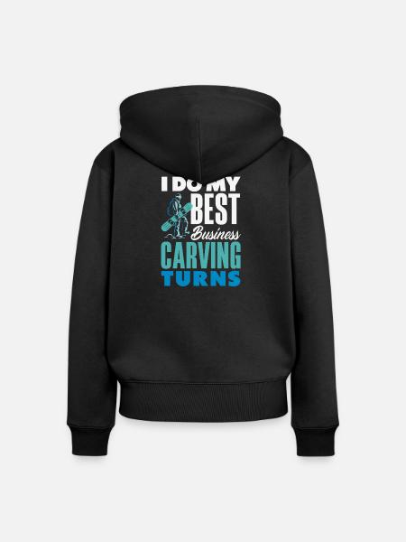 Snowboarden Snowboardtreffen Sessellift - Frauen Premium Bio Zip Hoodie - Schwarz