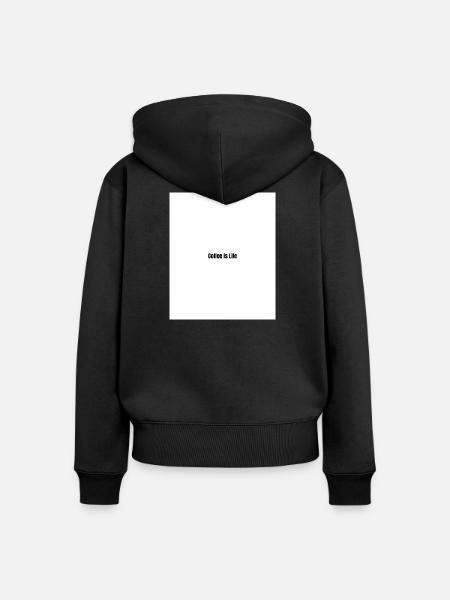 Kaffee ist Leben - Frauen Premium Bio Zip Hoodie - Schwarz