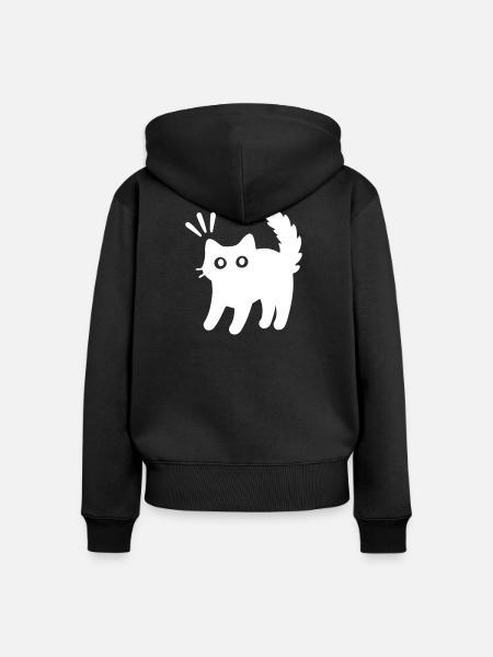 Kater Katze - Frauen Premium Bio Zip Hoodie - Schwarz
