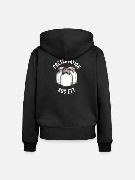 Funny Canning Preservation Gesellschaft - Frauen Premium Bio Zip Hoodie - Schwarz