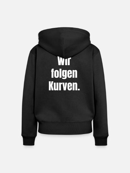 Wir folgen Kurven - Frauen Premium Bio Zip Hoodie - Schwarz