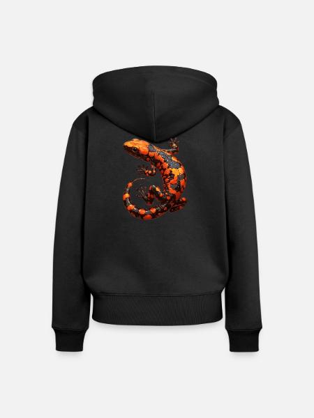 Feuersalamander Salamander - Frauen Premium Bio Zip Hoodie - Schwarz