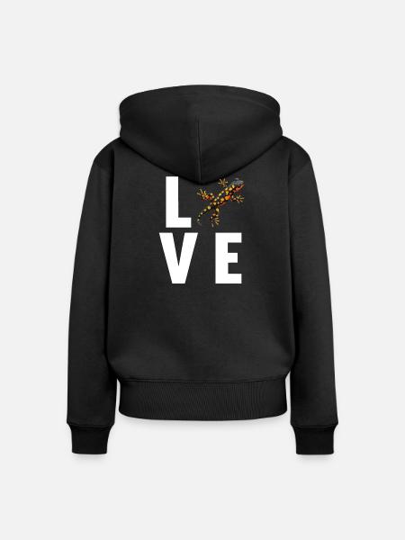Feuersalamander Salamander - Frauen Premium Bio Zip Hoodie - Schwarz