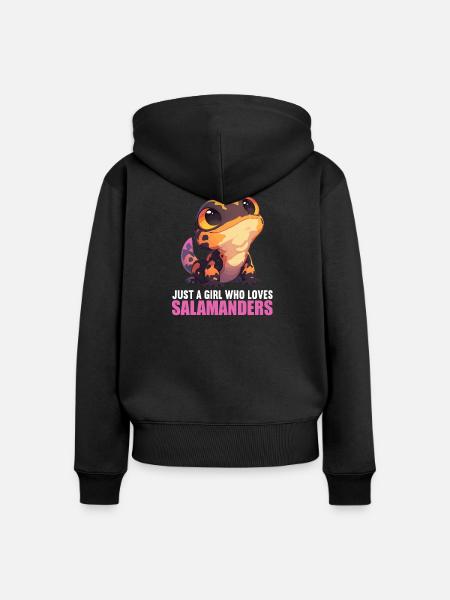 Feuersalamander Salamander - Frauen Premium Bio Zip Hoodie - Schwarz