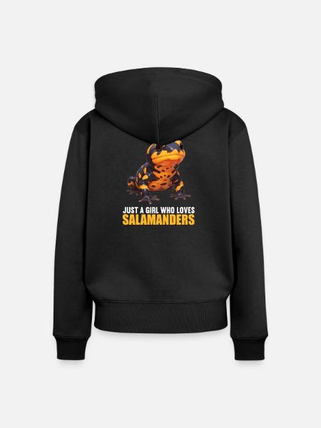 Feuersalamander Salamander - Frauen Premium Bio Zip Hoodie - Schwarz