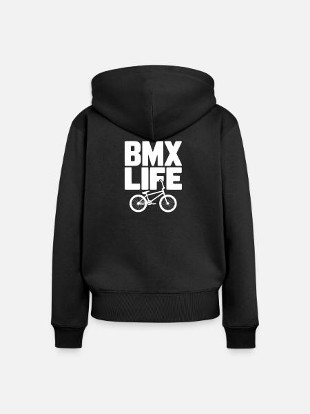 BMX-Leben - Frauen Premium Bio Zip Hoodie - Schwarz