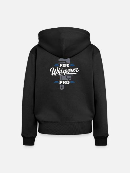 Pfeifenflüsterer, Klempnerhandwerk, Humor-geschenk - Frauen Premium Bio Zip Hoodie - Schwarz