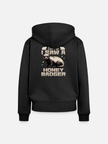 Funny Honey Badger - Frauen Premium Bio Zip Hoodie - Schwarz
