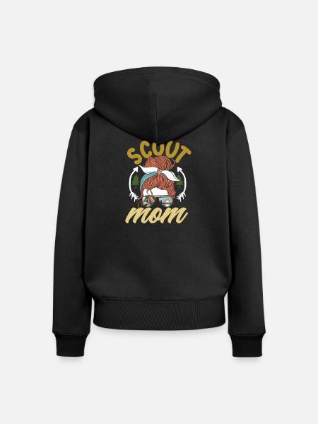 Unordentliches Zopf Pfadfinderin Mutter - Frauen Premium Bio Zip Hoodie - Schwarz