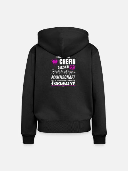 Chefin Zielstrebigen Mannschaft Chefin Geschenke - Frauen Premium Bio Zip Hoodie - Schwarz