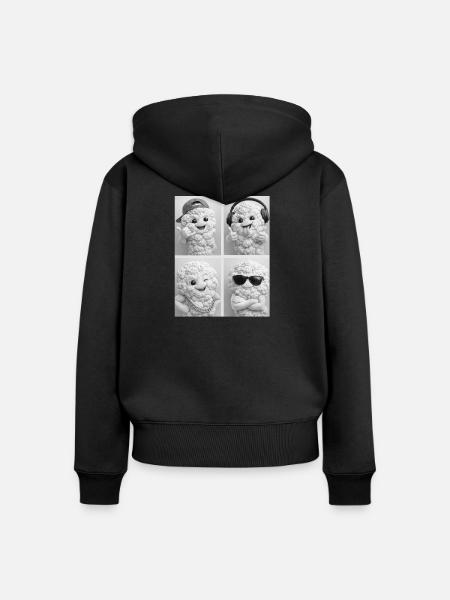 Cauliflower - Frauen Premium Bio Zip Hoodie - Schwarz
