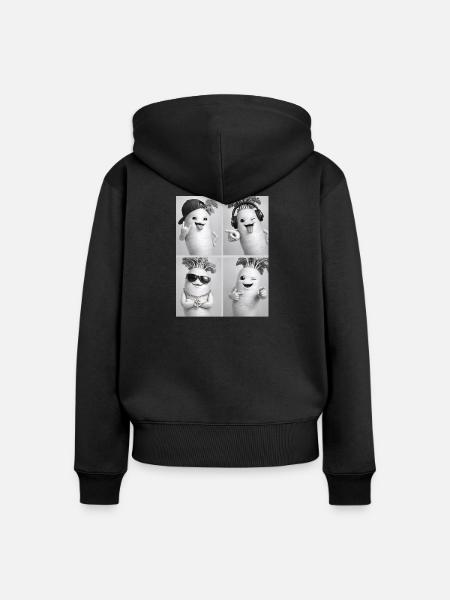 Daikon Radish - Frauen Premium Bio Zip Hoodie - Schwarz