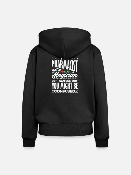 Apotheker Kein Zauberer Pharmazietechniker - Frauen Premium Bio Zip Hoodie - Schwarz