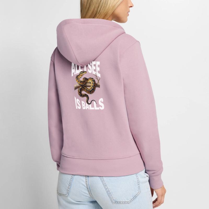 Python roi Serpents Amateurs de terrarium Python Sweat à capuche zippé Premium bio Femme