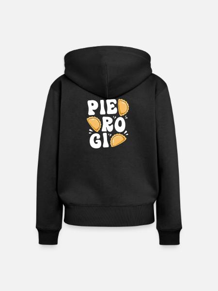 Polen Polnisch Pierogi - Frauen Premium Bio Zip Hoodie - Schwarz