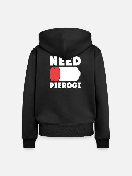 Polen Polnisch Pierogi - Frauen Premium Bio Zip Hoodie - Schwarz