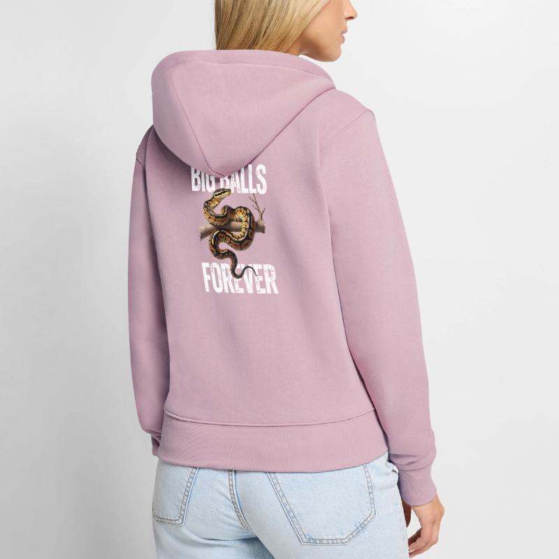 Python roi Serpents Amateurs de terrarium Python Sweat à capuche zippé Premium bio Femme