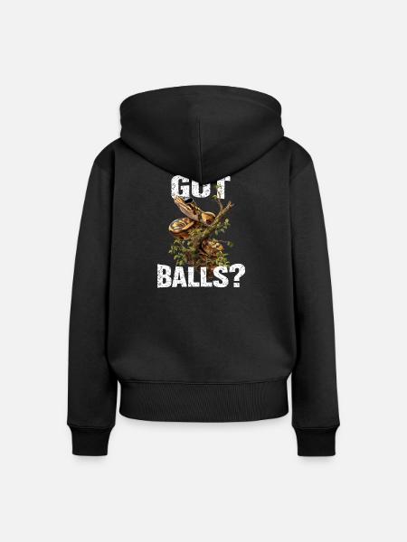 Königspython Schlangen Liebhaber Terrarium Python - Frauen Premium Bio Zip Hoodie - Schwarz