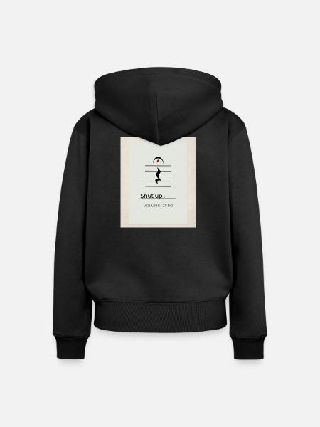 Shut up – Volume Zero Minimal Design - Frauen Premium Bio Zip Hoodie - Schwarz